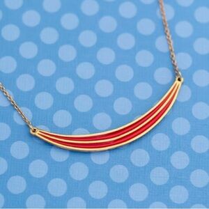 Vintage Minimalist "Team Leader 5" Red & Gold Necklace by Avon 1978